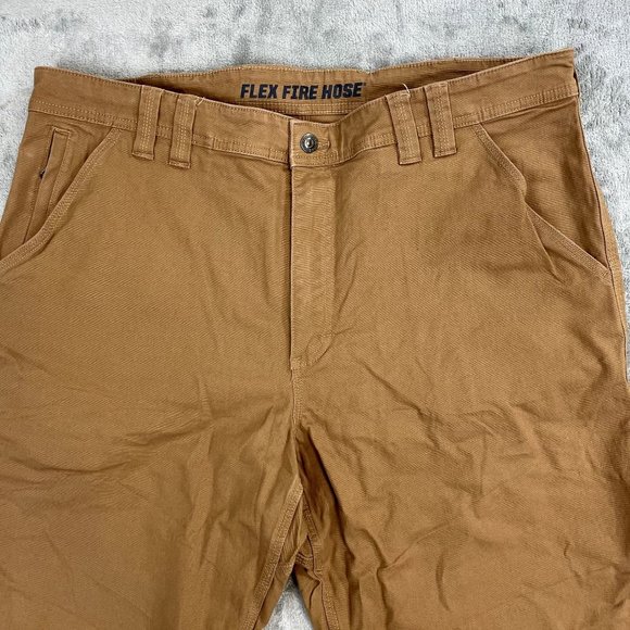 Duluth Trading Co. Flex Fire Hose Men's Brown Work Pants 40 x 29 - Picture 3 of 7